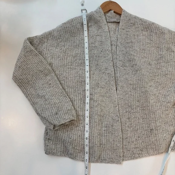 Everlane Open Front Cardigan Twisted Merino Wool Blend, Oatmeal, Women's Size XS - Picture 8 of 10